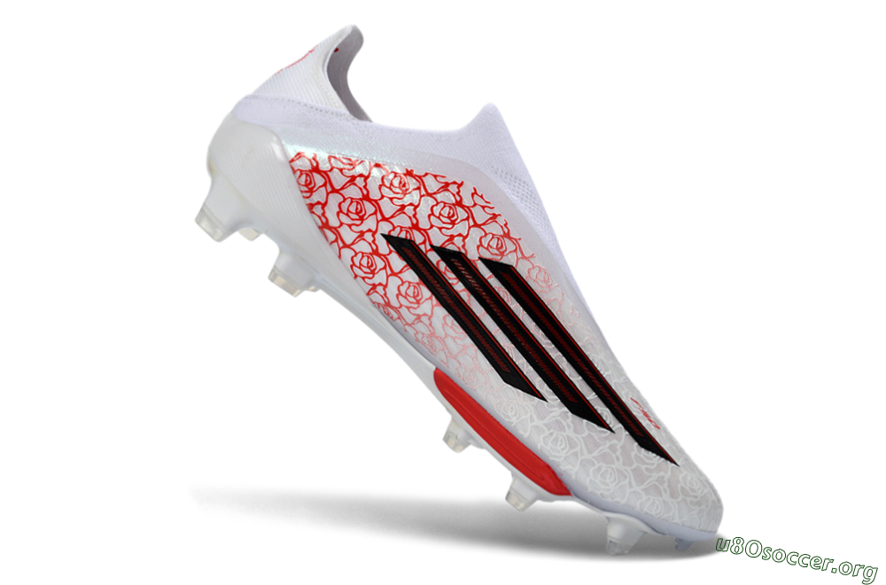 Adidas F50+ Elite Lightstrike Pro Laceless FG Football Boots - White/Rose Red/Black 4
