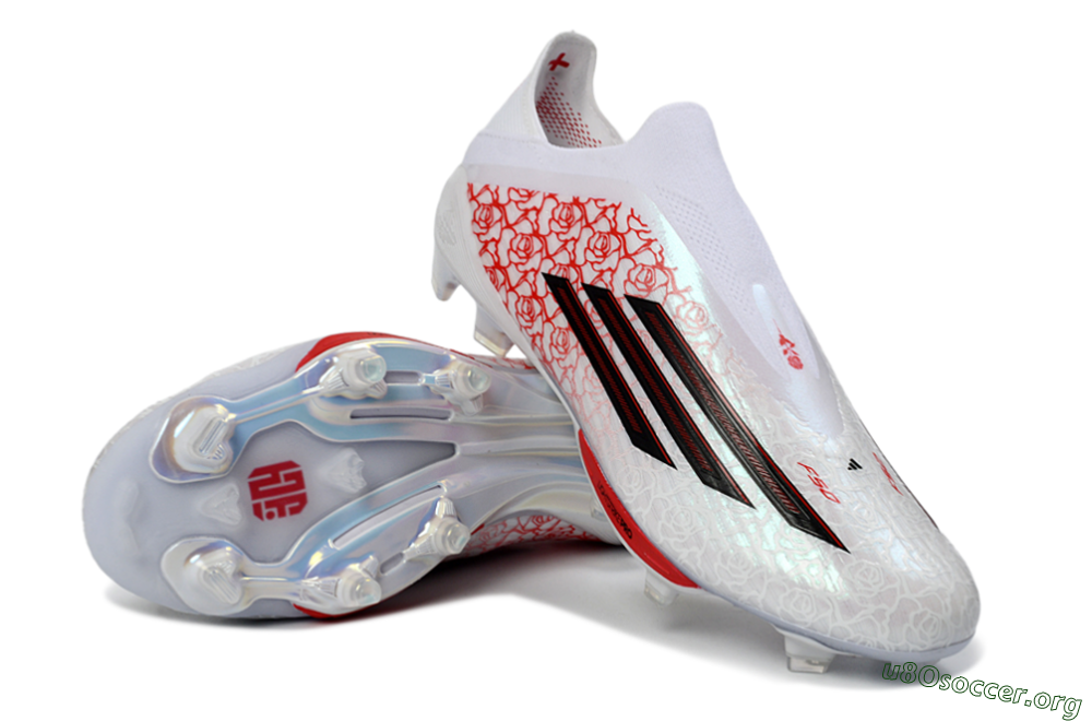 Adidas F50+ Elite Lightstrike Pro Laceless FG Football Boots - White/Rose Red/Black 0