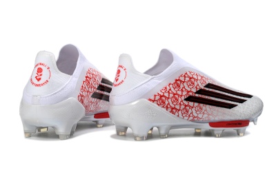Adidas F50+ Elite Lightstrike Pro Laceless FG Football Boots - White/Rose Red/Black