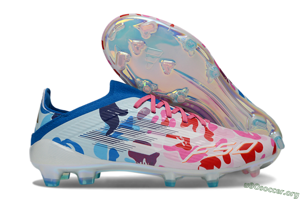 Adidas F50 Elite FG Football Boots - Pink/Blue Camo/Pink Splash 2