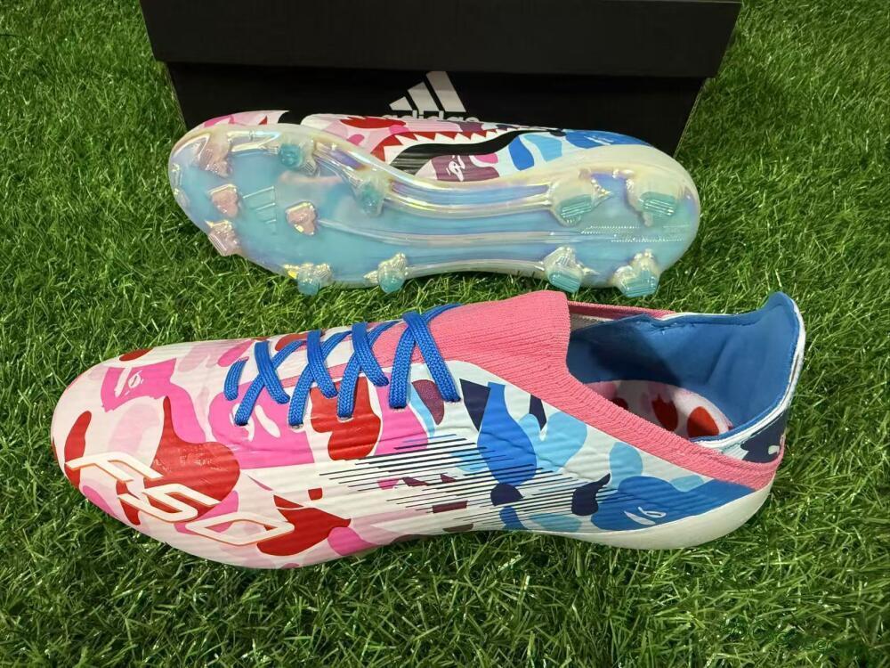 Adidas F50 Elite FG Football Boots - Pink/Blue Camo/Pink Splash
