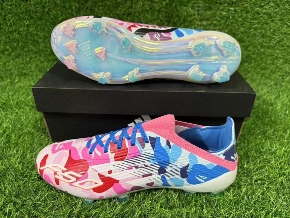Adidas F50 Elite FG Football Boots - Pink/Blue Camo/Pink Splash
