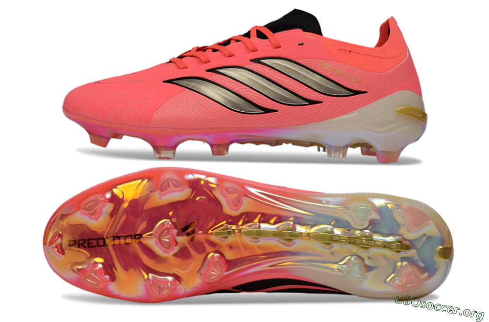 Adidas Predator 26 Elite FG Football Boots - Pink/Neon Pink/Golden Accents 1