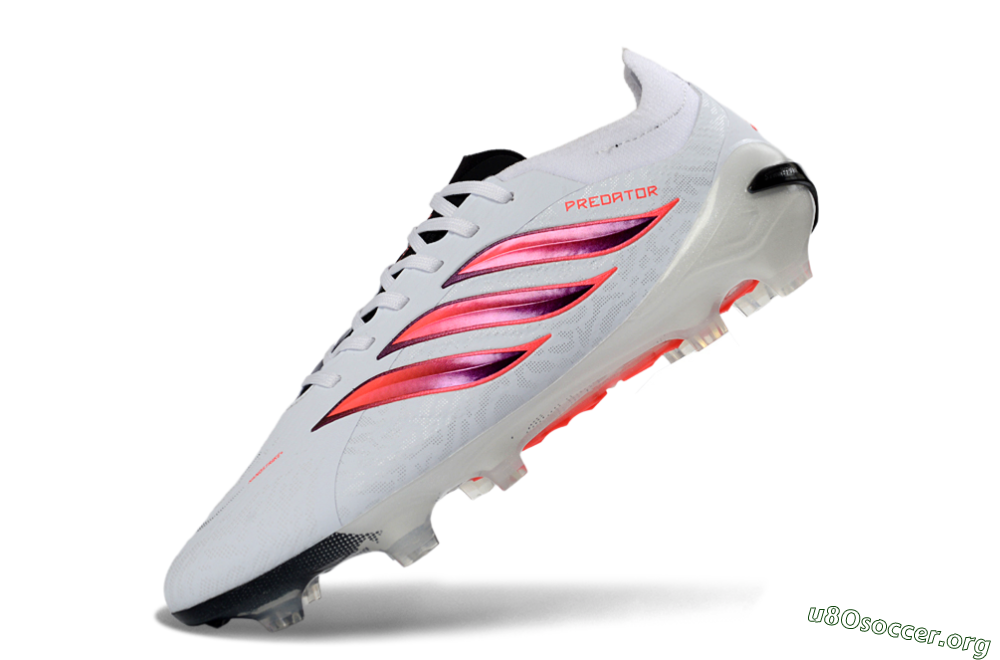 Adidas Predator 26 Elite FG Football Boots - White/Crimson Flash/Black Shadow 5