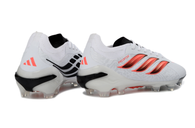 Adidas Predator 26 Elite FG Football Boots - White/Crimson Flash/Black Shadow