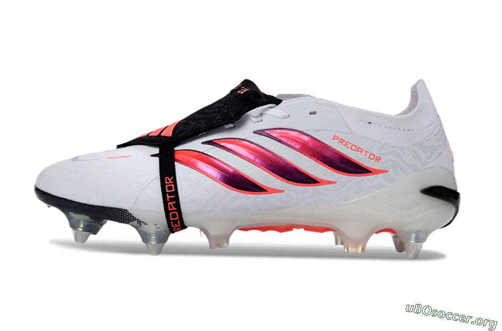 Adidas Predator 26 Elite Fold-Over Tongue SG Football Boots - White/Electric Pink/Sleek Black 3