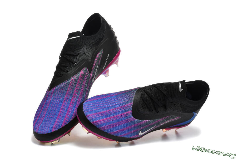Nike Phantom 6 Elite Low FG Football Boots - Black/Vibrant Purple/Metallic Blue 6