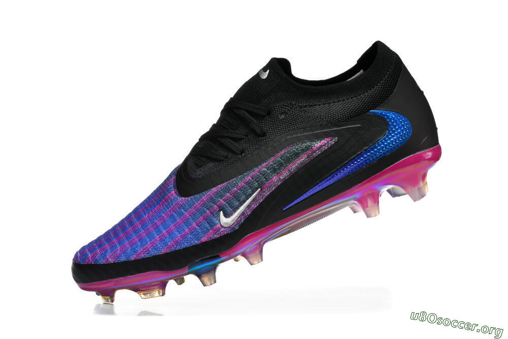Nike Phantom 6 Elite Low FG Football Boots - Black/Vibrant Purple/Metallic Blue 8