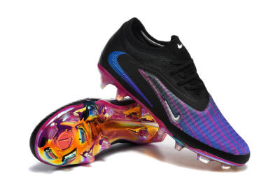 Nike Phantom 6 Elite Low FG Football Boots - Black/Vibrant Purple/Metallic Blue