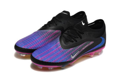 Nike Phantom 6 Elite Low FG Football Boots - Black/Vibrant Purple/Metallic Blue