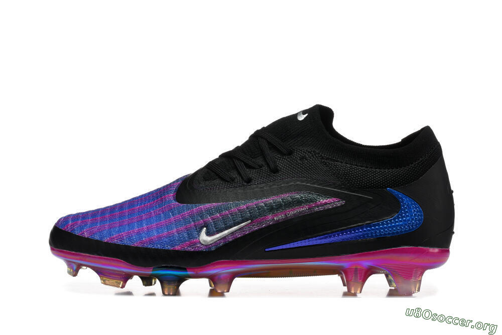 Nike Phantom 6 Elite Low FG Football Boots - Black/Vibrant Purple/Metallic Blue 3