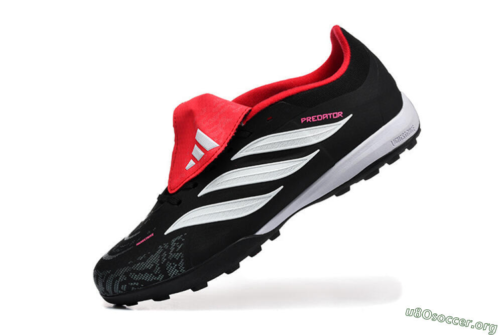 Adidas Predator 26 Elite Fold-Over Tongue TF Football Shoes - Black/Electric Pink/White 8
