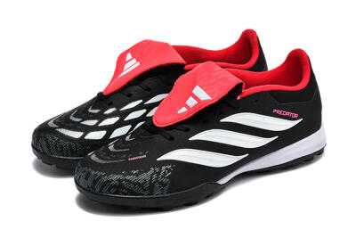 Adidas Predator 26 Elite Fold-Over Tongue TF Football Shoes - Black/Electric Pink/White