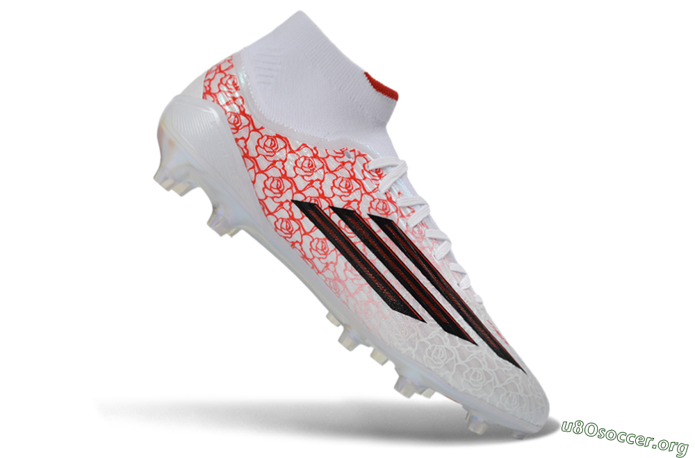 Adidas F50 Elite Mid FG Football Boots - White/Rose Red/Black 4