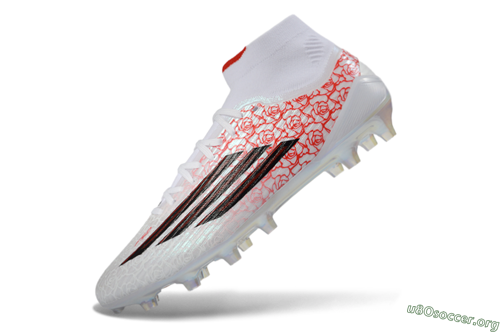 Adidas F50 Elite Mid FG Football Boots - White/Rose Red/Black 5