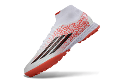 Adidas F50 Elite Mid TF Football Shoes - White/Coral Orange/Black
