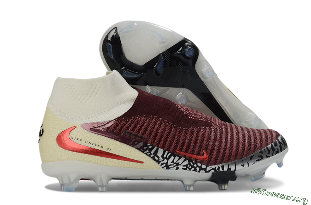 Nike Phantom 6 Elite High FG Football Boots - Red/Crimson Fusion/Soft Cream 2