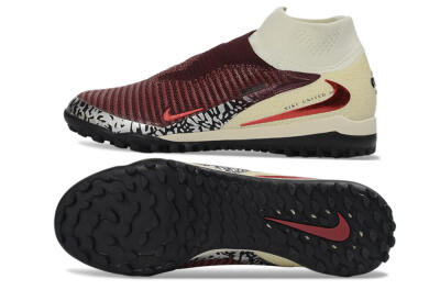 Nike Phantom 6 Elite High TF Football Shoes - Maroon/Sand/Crimson