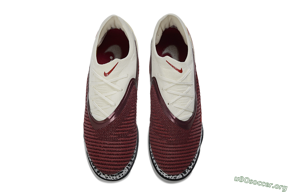 Nike Phantom 6 Elite Low TF Football Shoes - Maroon/Crimson Red/Classic White 4