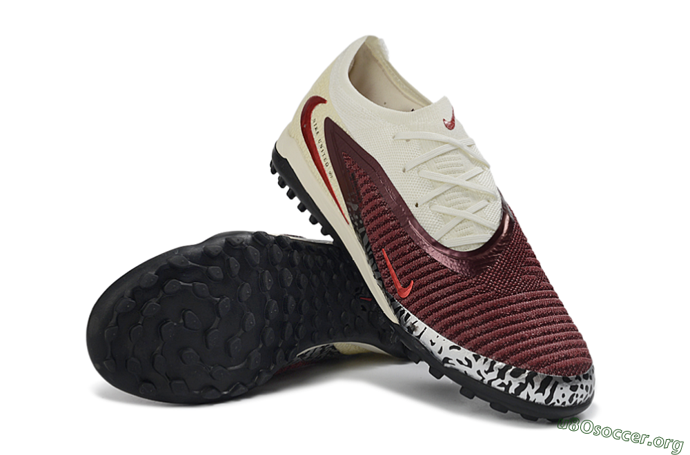 Nike Phantom 6 Elite Low TF Football Shoes - Maroon/Crimson Red/Classic White 0