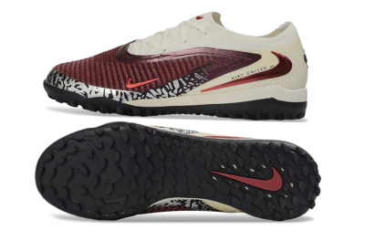 Nike Phantom 6 Elite Low TF Football Shoes - Maroon/Crimson Red/Classic White