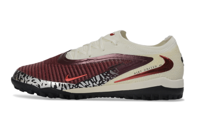 Nike Phantom 6 Elite Low TF Football Shoes - Maroon/Crimson Red/Classic White