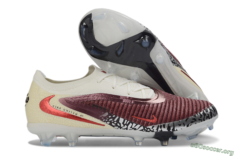 Nike Phantom 6 Elite Low FG Football Boots - Red/Cream/Black 2