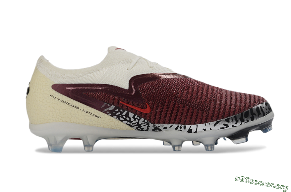 Nike Phantom 6 Elite Low FG Football Boots - Red/Cream/Black 7