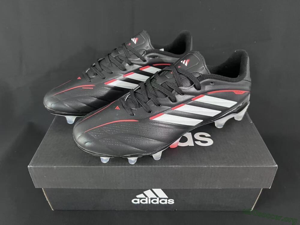Adidas Copa Pure 3 FG Football Boots - Black/Vibrant Red/Frosted White