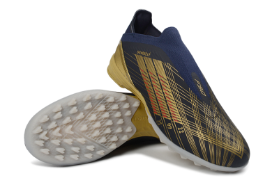 Dembélé x Adidas F50 Elite Laceless TF Football Shoes - Navy/Gold/Red