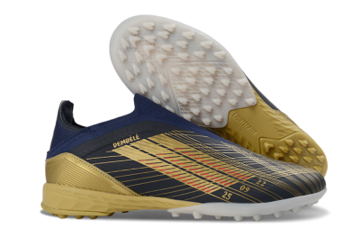 Dembélé x Adidas F50 Elite Laceless TF Football Shoes - Navy/Gold/Red