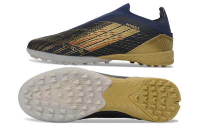 Dembélé x Adidas F50 Elite Laceless TF Football Shoes - Navy/Gold/Red