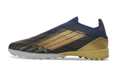 Dembélé x Adidas F50 Elite Laceless TF Football Shoes - Navy/Gold/Red