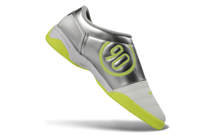 Nike Total 90 III IC Football Shoes - White/Neon Yellow/Metallic Silver
