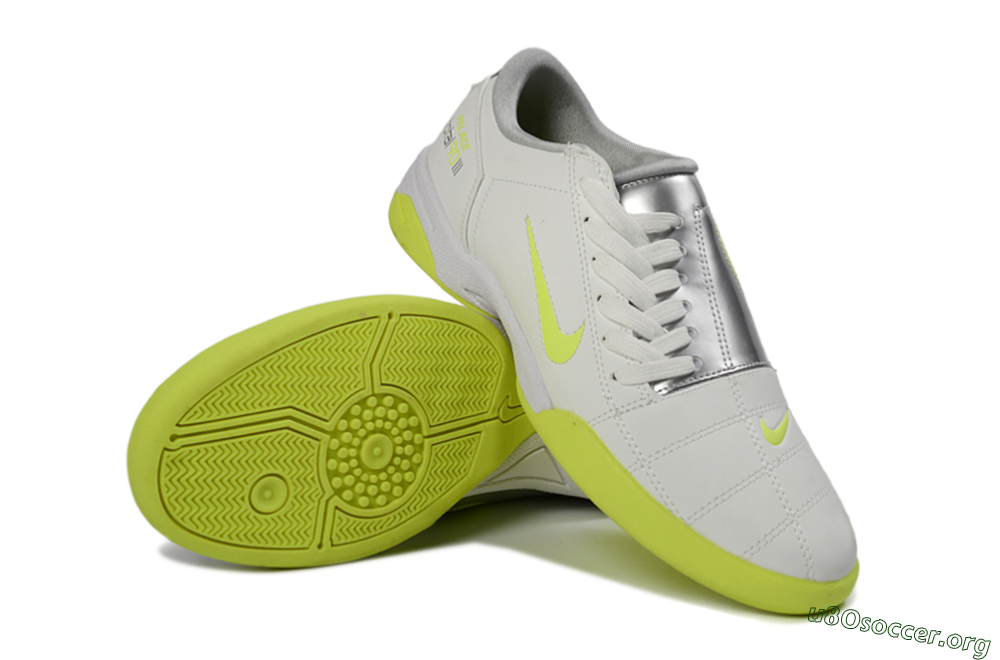 Nike Total 90 III IC Football Shoes - White/Neon Yellow/Metallic Silver 4