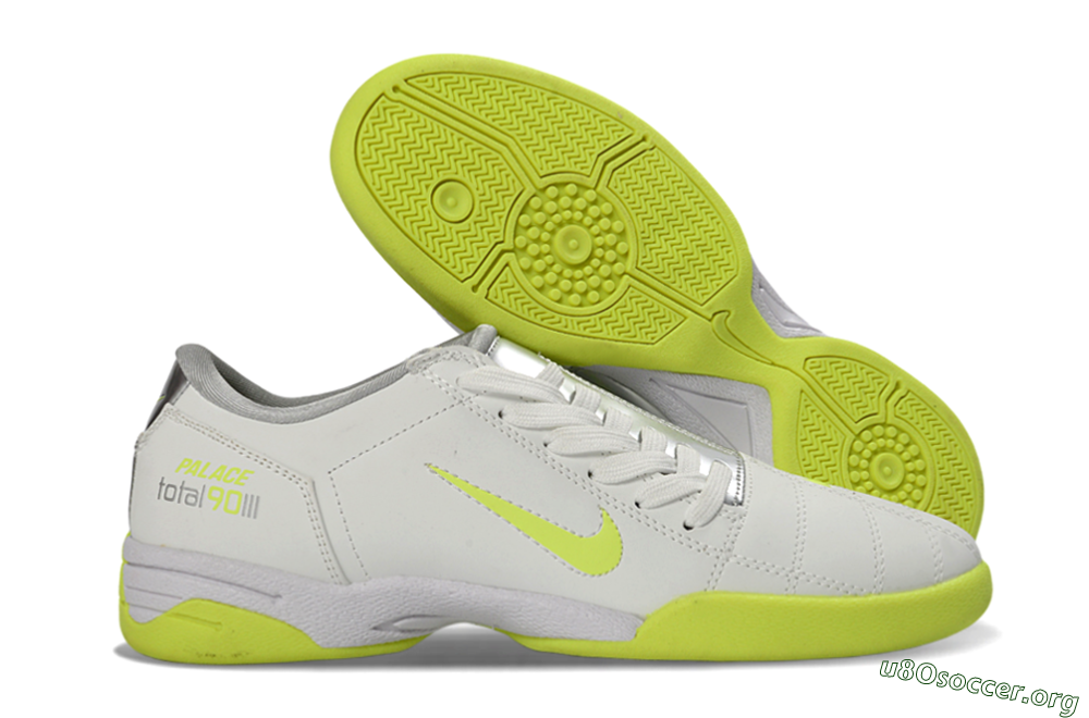 Nike Total 90 III IC Football Shoes - White/Neon Yellow/Metallic Silver 2