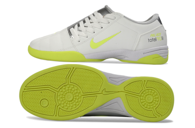 Nike Total 90 III IC Football Shoes - White/Neon Yellow/Metallic Silver