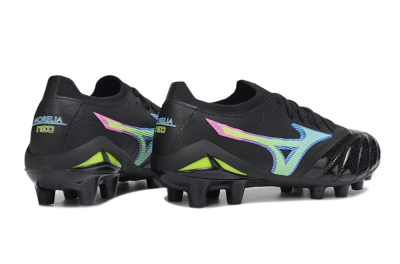 Mizuno Morelia Neo 3 FG Football Boots - Black/Electric Blue/Lime Green