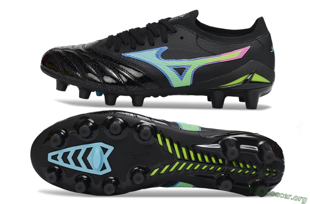 Mizuno Morelia Neo 3 FG Football Boots - Black/Electric Blue/Lime Green 1