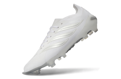 Adidas Predator 26 Elite FG Football Boots - White/Silver Mist/Cloud Grey