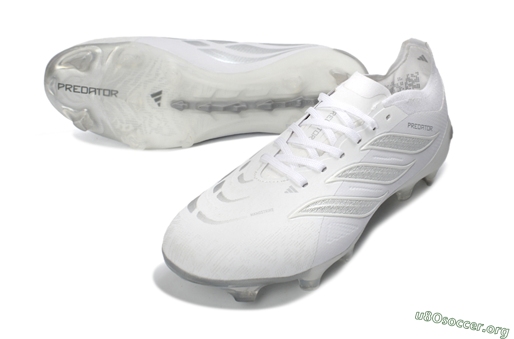 Adidas Predator 26 Elite FG Football Boots - White/Silver Mist/Cloud Grey 0