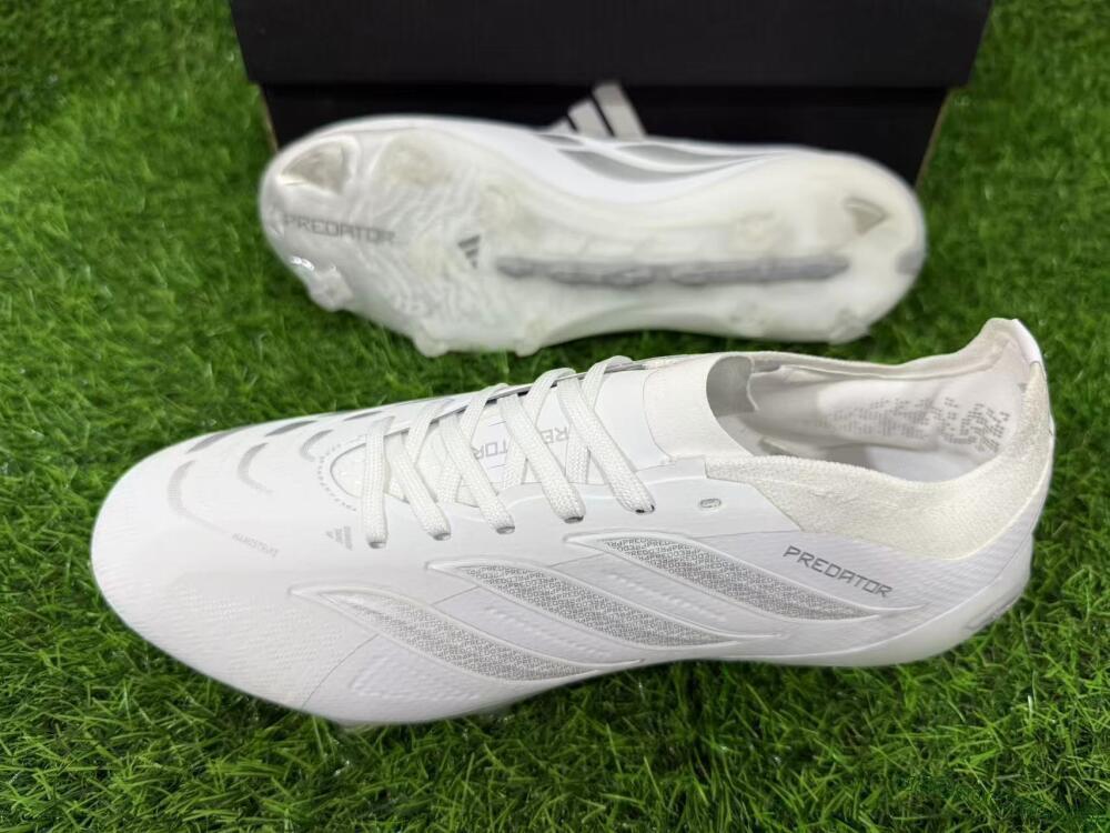 Adidas Predator 26 Elite FG Football Boots - White/Silver Mist/Cloud Grey