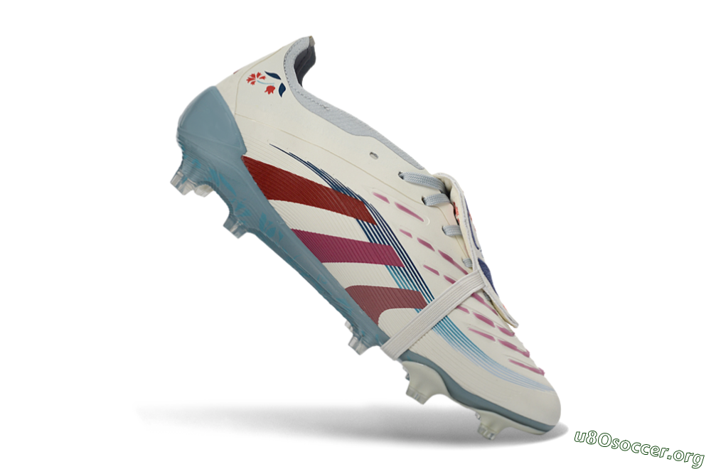 Adidas Predator 25 Elite Fold-Over Tongue FG Football Boots - White/Crimson/Slate 5