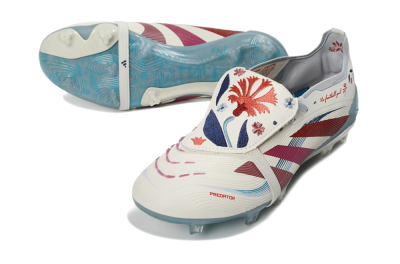 Adidas Predator 25 Elite Fold-Over Tongue FG Football Boots - White/Crimson/Slate