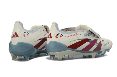 Adidas Predator 25 Elite Fold-Over Tongue FG Football Boots - White/Crimson/Slate