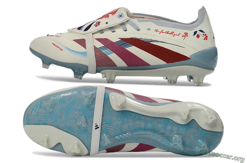 Adidas Predator 25 Elite Fold-Over Tongue FG Football Boots - White/Crimson/Slate 1