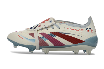 Adidas Predator 25 Elite Fold-Over Tongue FG Football Boots - White/Crimson/Slate