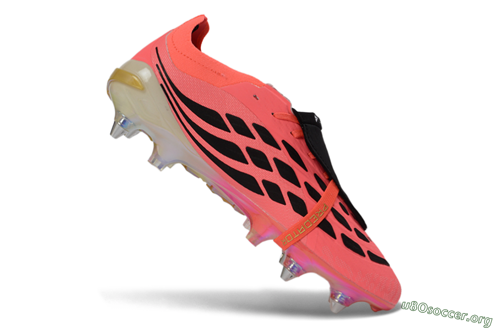 Adidas Predator 26 Elite Fold-Over Tongue SG Football Boots - Pink/Bright Coral/Metallic Gold 4