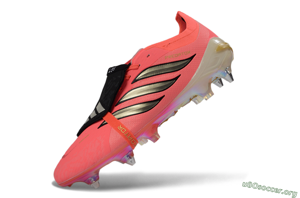 Adidas Predator 26 Elite Fold-Over Tongue SG Football Boots - Pink/Bright Coral/Metallic Gold 5