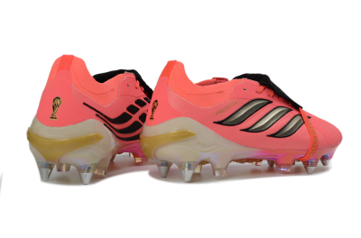 Adidas Predator 26 Elite Fold-Over Tongue SG Football Boots - Pink/Bright Coral/Metallic Gold